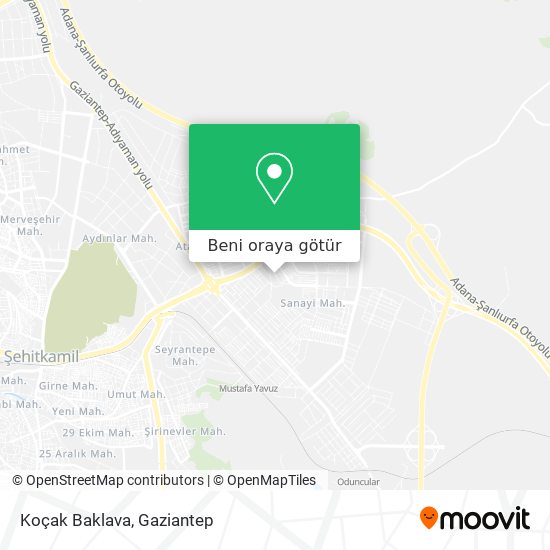 Koçak Baklava harita