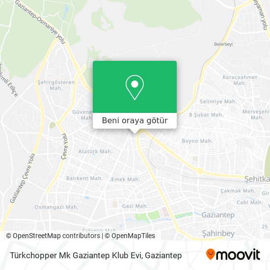 Türkchopper Mk Gaziantep Klub Evi harita