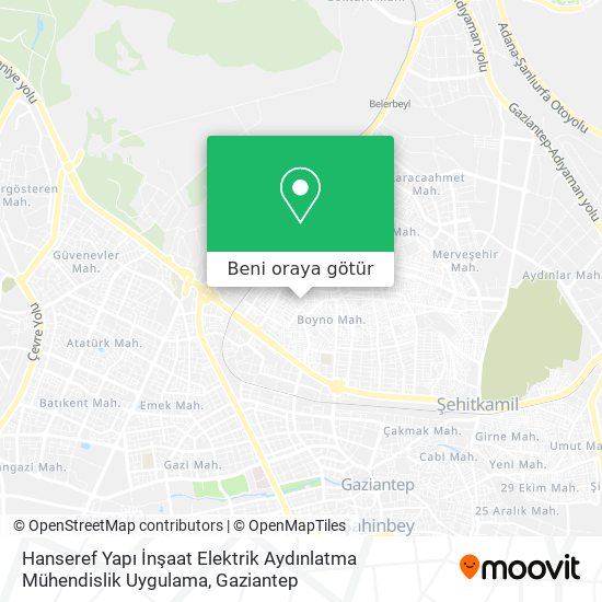 Hanseref Yapı İnşaat Elektrik Aydınlatma Mühendislik Uygulama harita