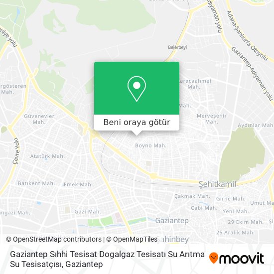 Gaziantep Sıhhi Tesisat Dogalgaz Tesisatı Su Arıtma Su Tesisatçısı harita