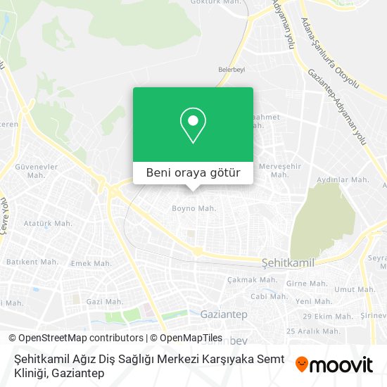 Şehitkamil Ağız Diş Sağlığı Merkezi Karşıyaka Semt Kliniği harita