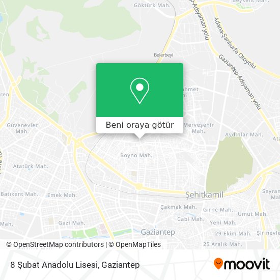 8 Şubat Anadolu Lisesi harita