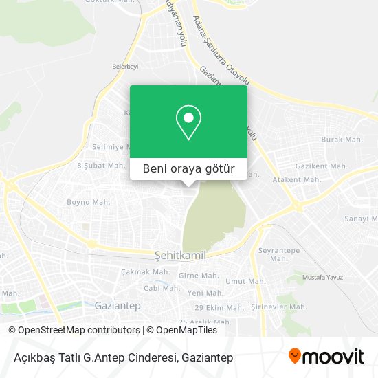 Açıkbaş Tatlı G.Antep Cinderesi harita