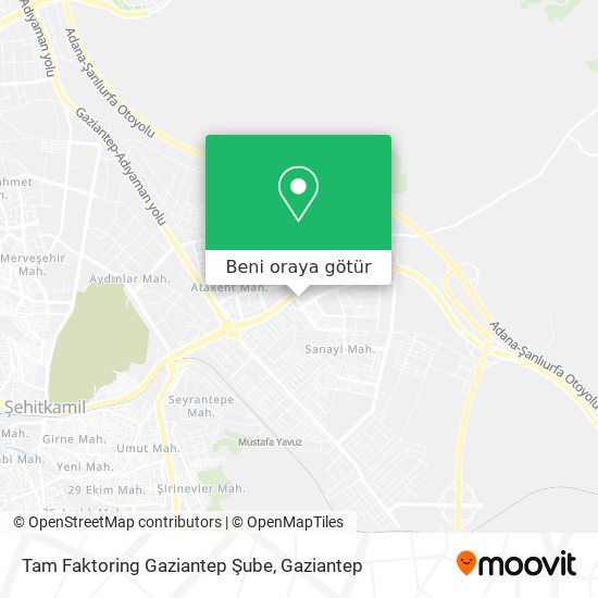 Tam Faktoring Gaziantep Şube harita