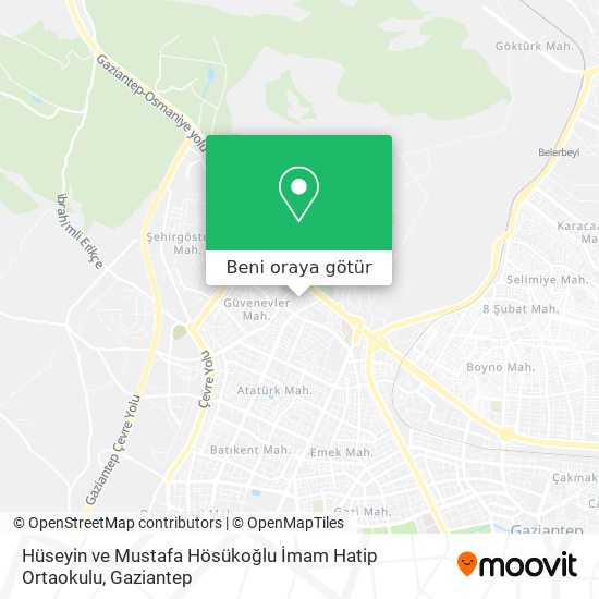 Hüseyin ve Mustafa Hösükoğlu İmam Hatip Ortaokulu harita