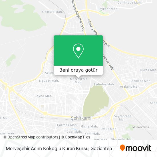 Merveşehir Asım Kökoğlu Kuran Kursu harita