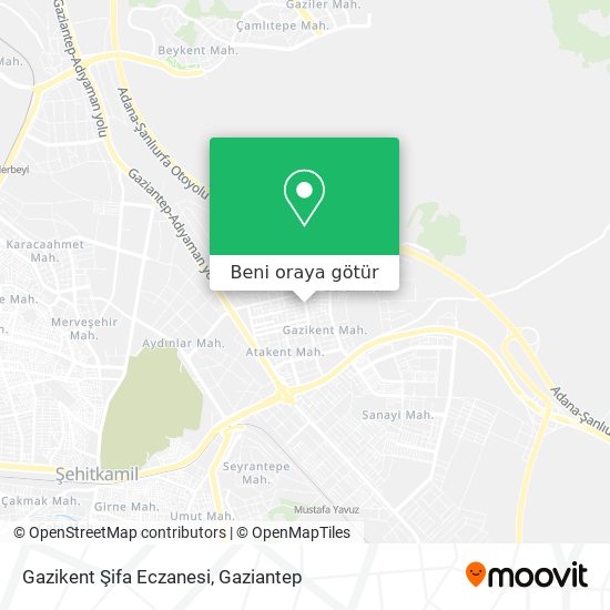 Gazikent Şifa Eczanesi harita