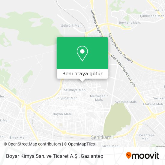 Boyar Kimya San. ve Ticaret A.Ş. harita