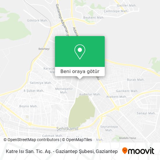 Katre Isı San. Tic. Aş. - Gaziantep Şubesi harita