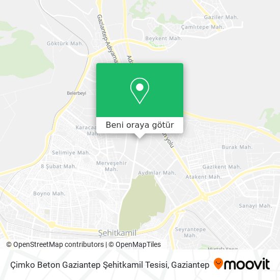 Çimko Beton Gaziantep Şehitkamil Tesisi harita