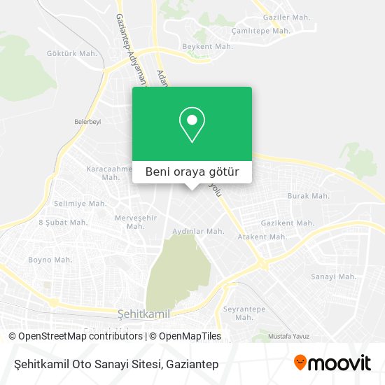 Şehitkamil Oto Sanayi Sitesi harita