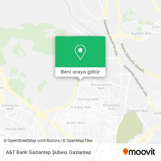 A&T Bank Gaziantep Şubesi harita