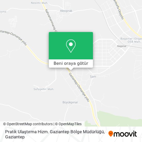 Pratik Ulaştırma Hizm. Gaziantep Bölge Müdürlüğü harita