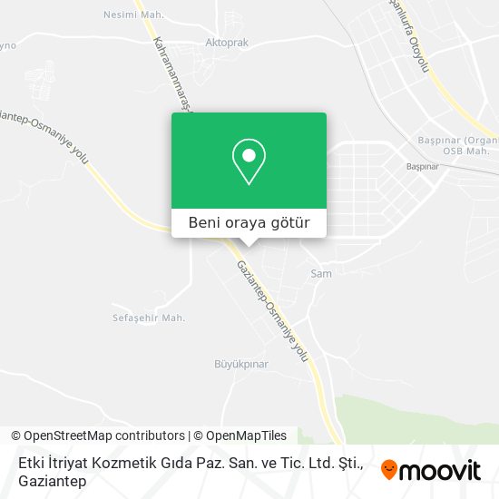 Etki İtriyat Kozmetik Gıda Paz. San. ve Tic. Ltd. Şti. harita