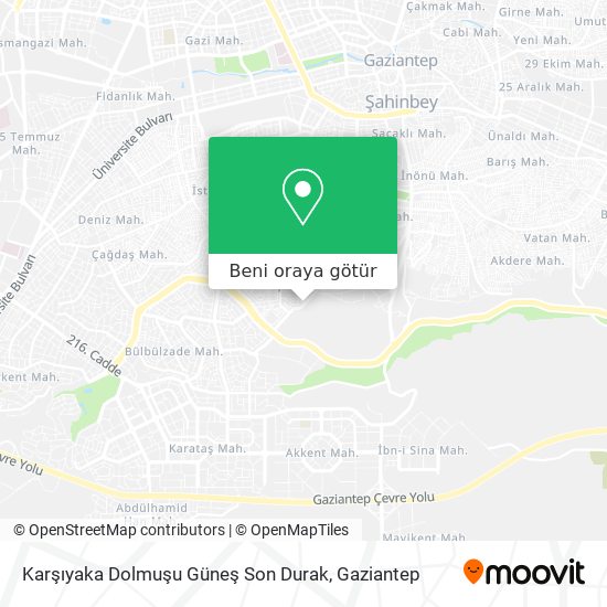 Karşıyaka Dolmuşu Güneş Son Durak harita