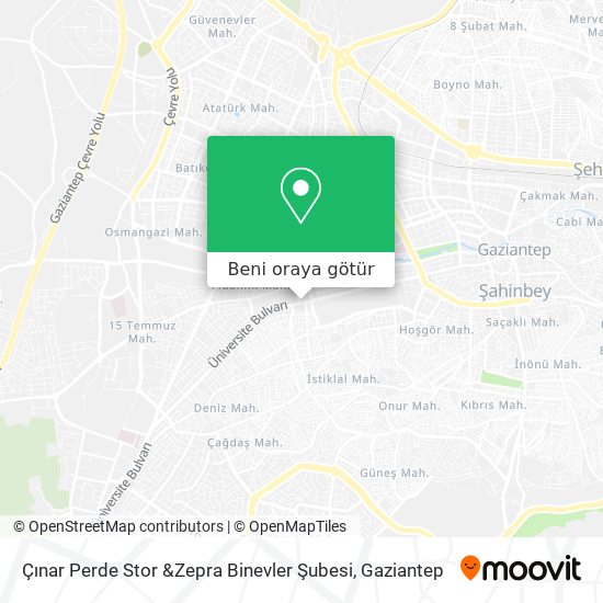 Çınar Perde Stor &Zepra Binevler Şubesi harita