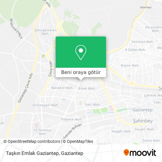 Taşkın Emlak Gaziantep harita