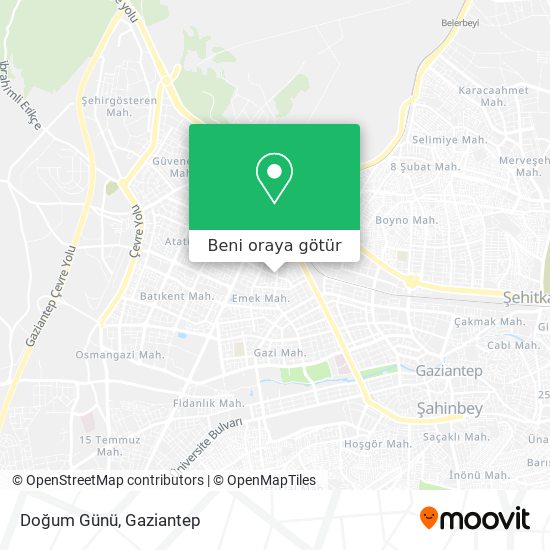 Doğum Günü harita