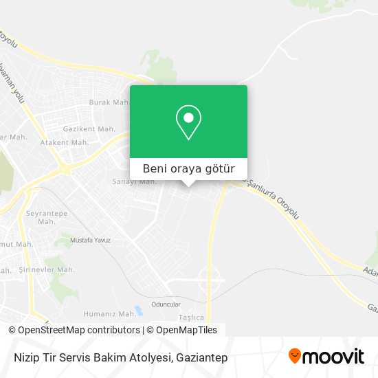 Nizip Tir Servis Bakim Atolyesi harita