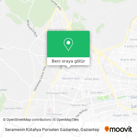 Seramesin Kütahya Porselen Gaziantep harita