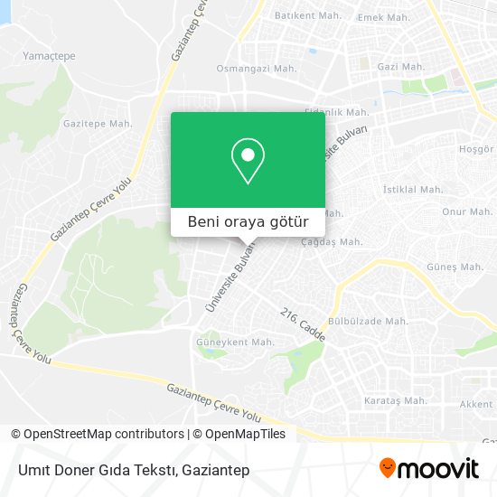 Umıt Doner Gıda Tekstı harita