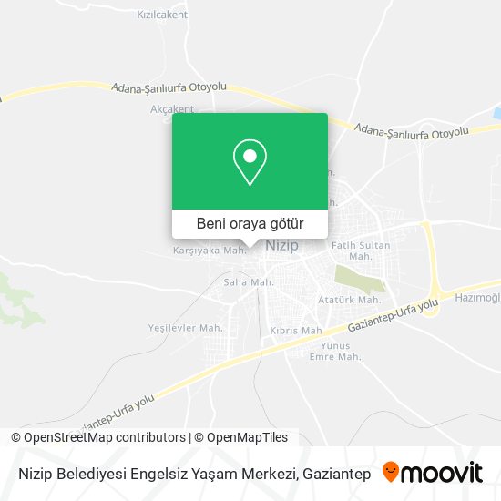 Nizip Belediyesi Engelsiz Yaşam Merkezi harita