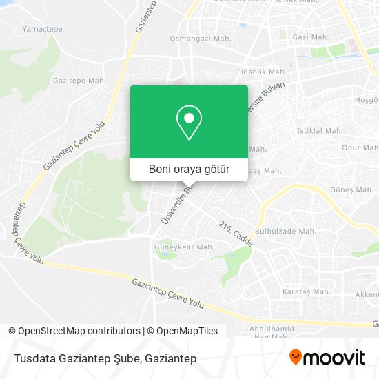 Tusdata Gaziantep Şube harita