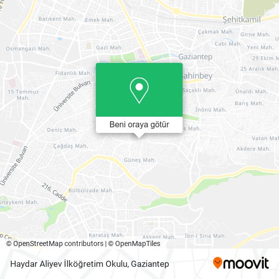 Haydar Aliyev İlköğretim Okulu harita
