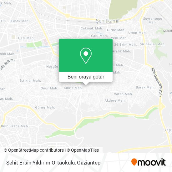 Şehit Ersin Yıldırım Ortaokulu harita