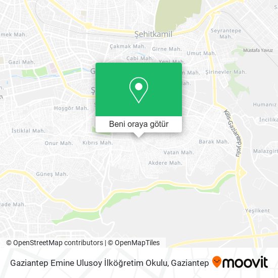 Gaziantep Emine Ulusoy İlköğretim Okulu harita