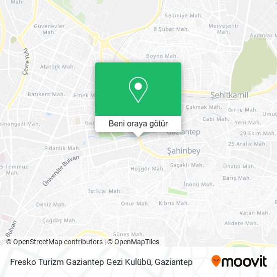 Fresko Turizm Gaziantep Gezi Kulübü harita