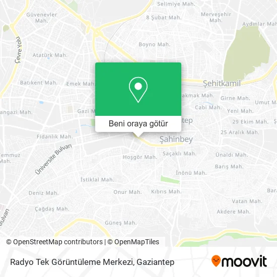 Radyo Tek Görüntüleme Merkezi harita