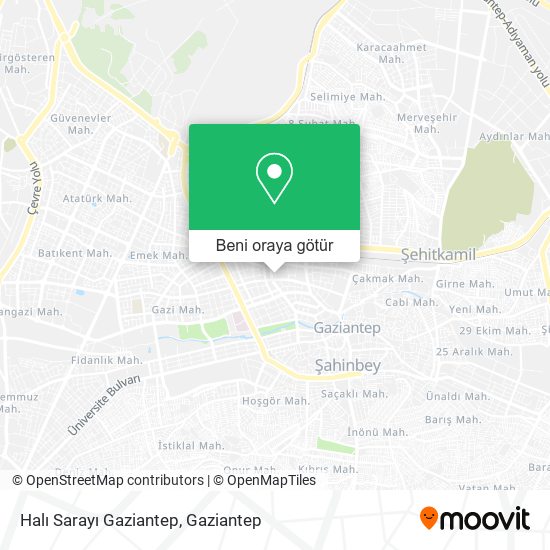 Halı Sarayı Gaziantep harita