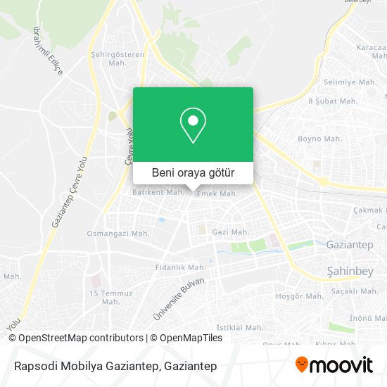 Rapsodi Mobilya Gaziantep harita