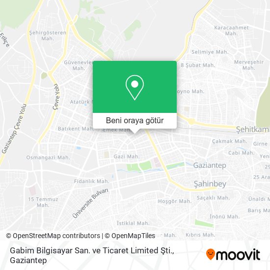 Gabim Bilgisayar San. ve Ticaret Limited Şti. harita