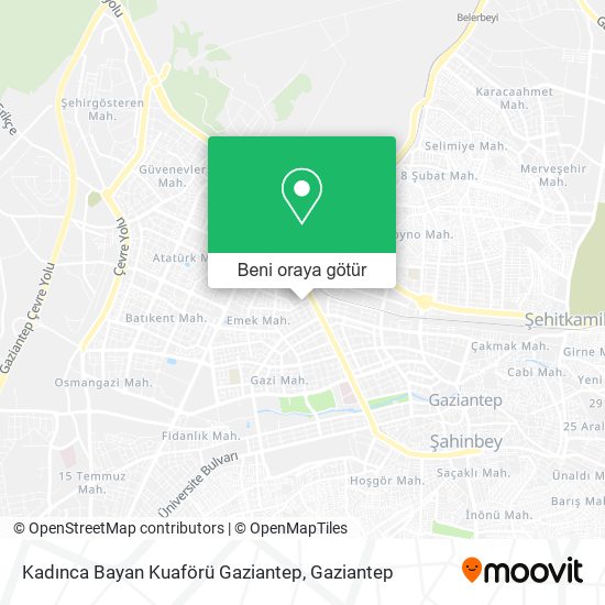 Kadınca Bayan Kuaförü Gaziantep harita