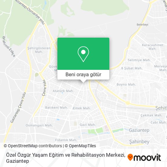 Özel Özgür Yaşam Eğitim ve Rehabilitasyon Merkezi harita