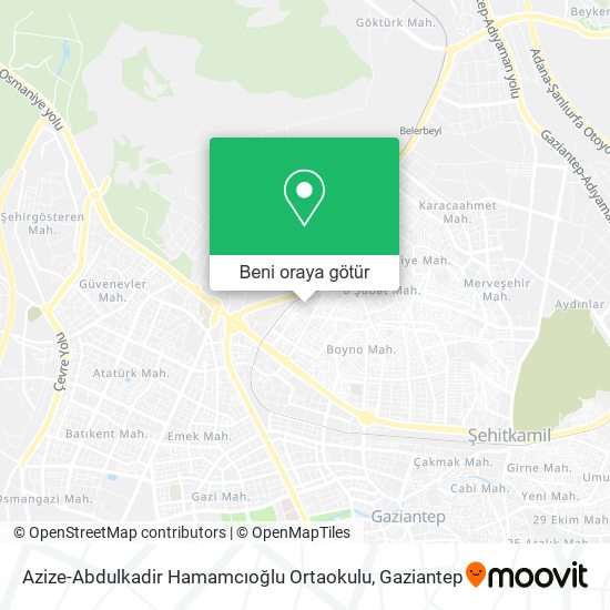Azize-Abdulkadir Hamamcıoğlu Ortaokulu harita