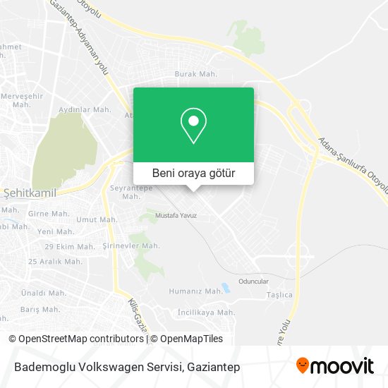 Bademoglu Volkswagen Servisi harita