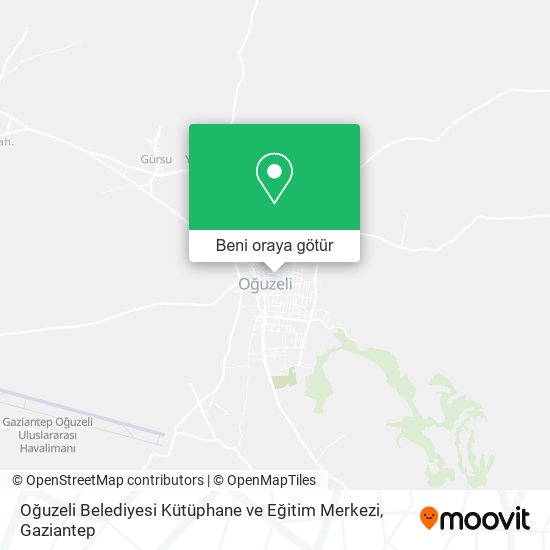 Oğuzeli Belediyesi Kütüphane ve Eğitim Merkezi harita