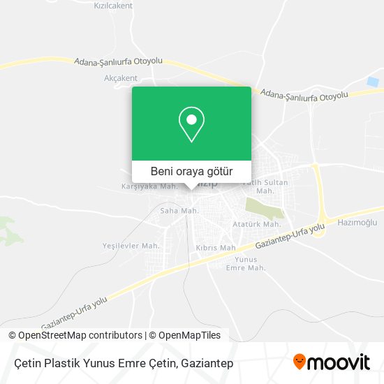 Çetin Plastik Yunus Emre Çetin harita
