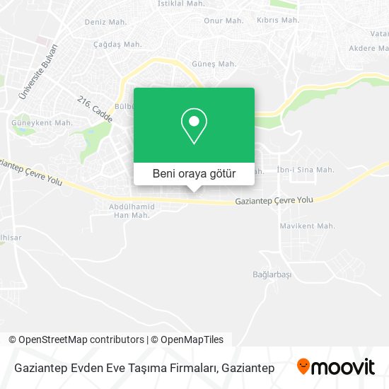 Gaziantep Evden Eve Taşıma Firmaları harita