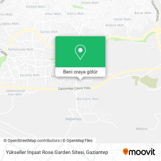 Yükseller İnşaat Rose Garden Sitesi harita