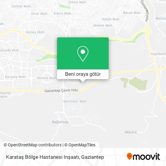 Karataş Bölge Hastanesi Inşaatı harita