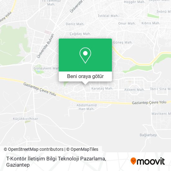 T-Kontör İletişim Bilgi Teknoloji Pazarlama harita