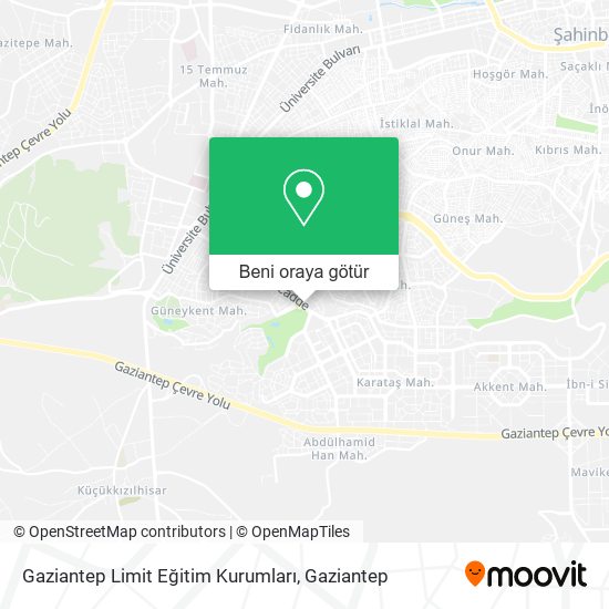 Gaziantep Limit Eğitim Kurumları harita