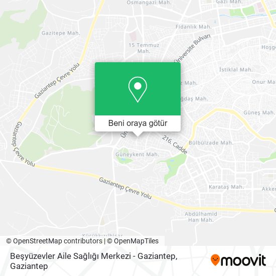 Beşyüzevler Aile Sağlığı Merkezi - Gaziantep harita