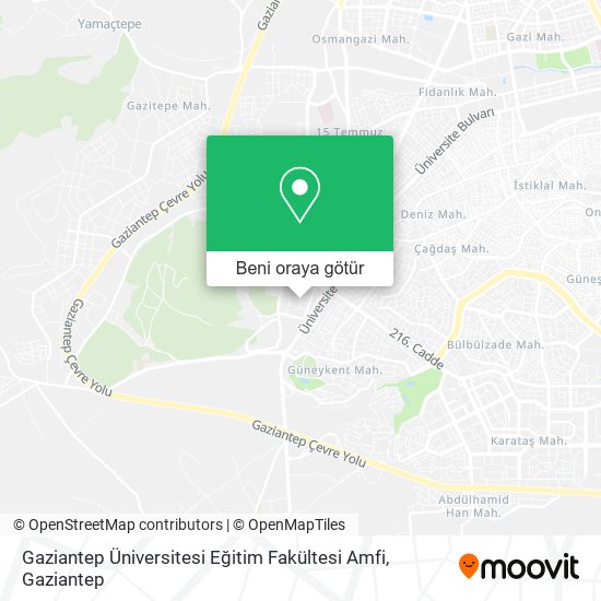 Gaziantep Üniversitesi Eğitim Fakültesi Amfi harita
