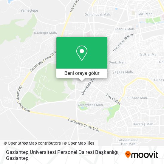 Gaziantep Üniversitesi Personel Dairesi Başkanlığı harita