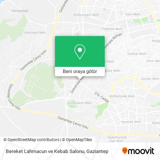 Bereket Lahmacun ve Kebab Salonu harita